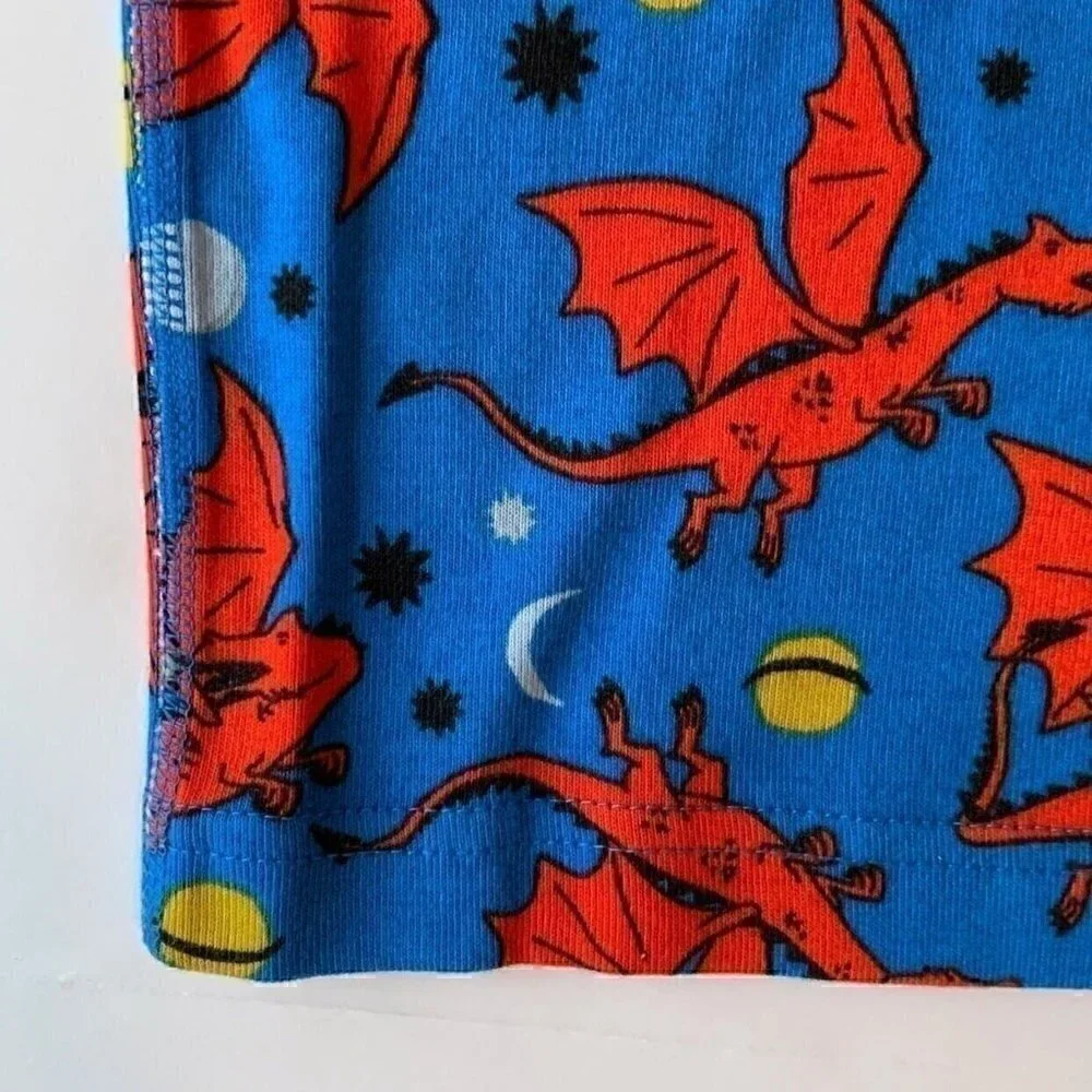NWT Hanna Andersson Space Dragons Boys Short John Pajama Set 2T 3T